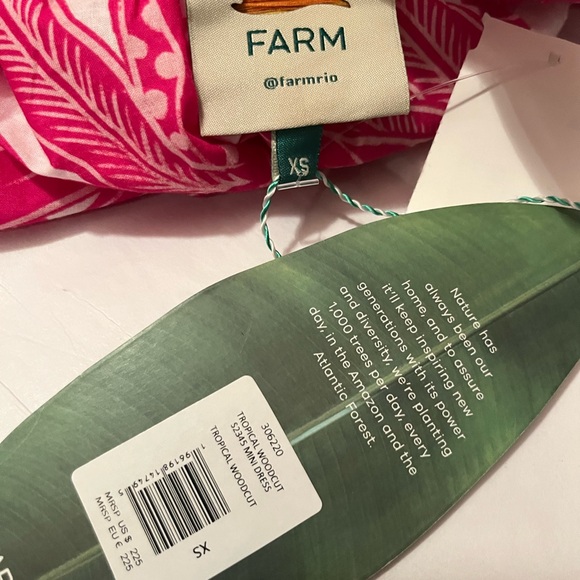 NWT Farm Rio Tropical Woodcut mini dress size XS - Picture 10 of 10